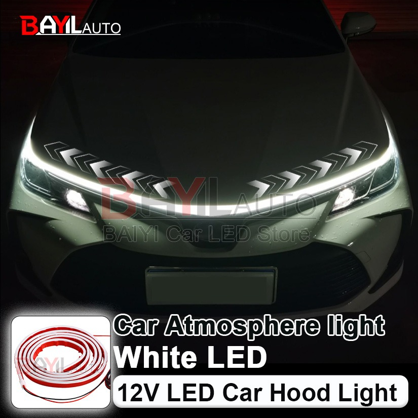 Lighting Bolt Decor - Lampu Strip Kap Mobil Putih 12V,
