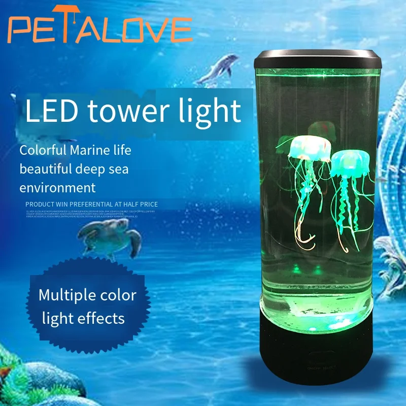 Lava Lamp Desktop - Lampu Lava Ubur-ubur Lampu Malam Laut