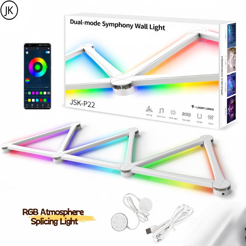 Foyer Lighting Wall Decor - Lampu Suasana Warna-warni RGB DIY Penyambungan