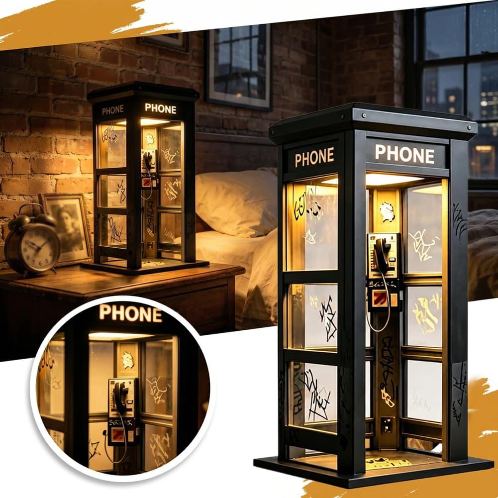Led Lighting Decor - Lampu Meja Telepon Retro Graffiti Mini