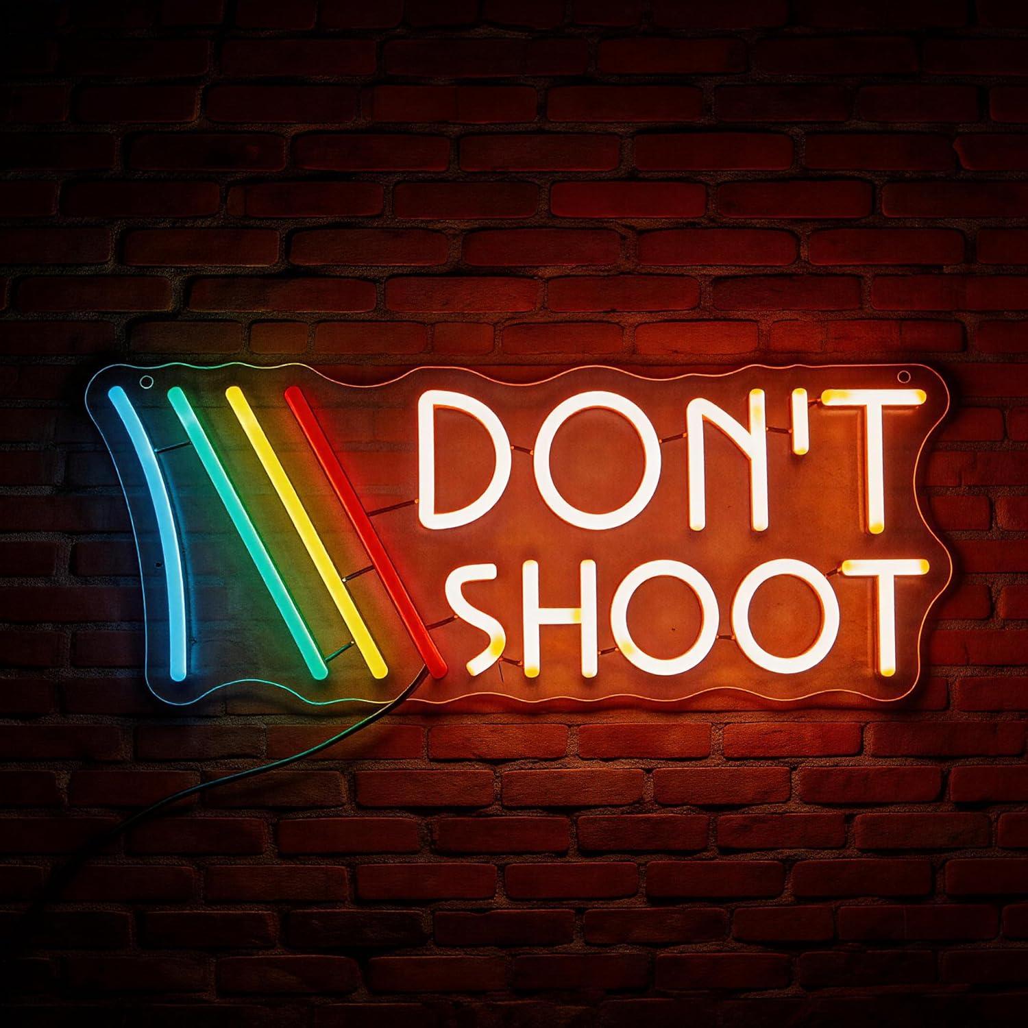 Led Lighting Wall Decor - Jangan Tembakkan Neon Sign Rainbow –