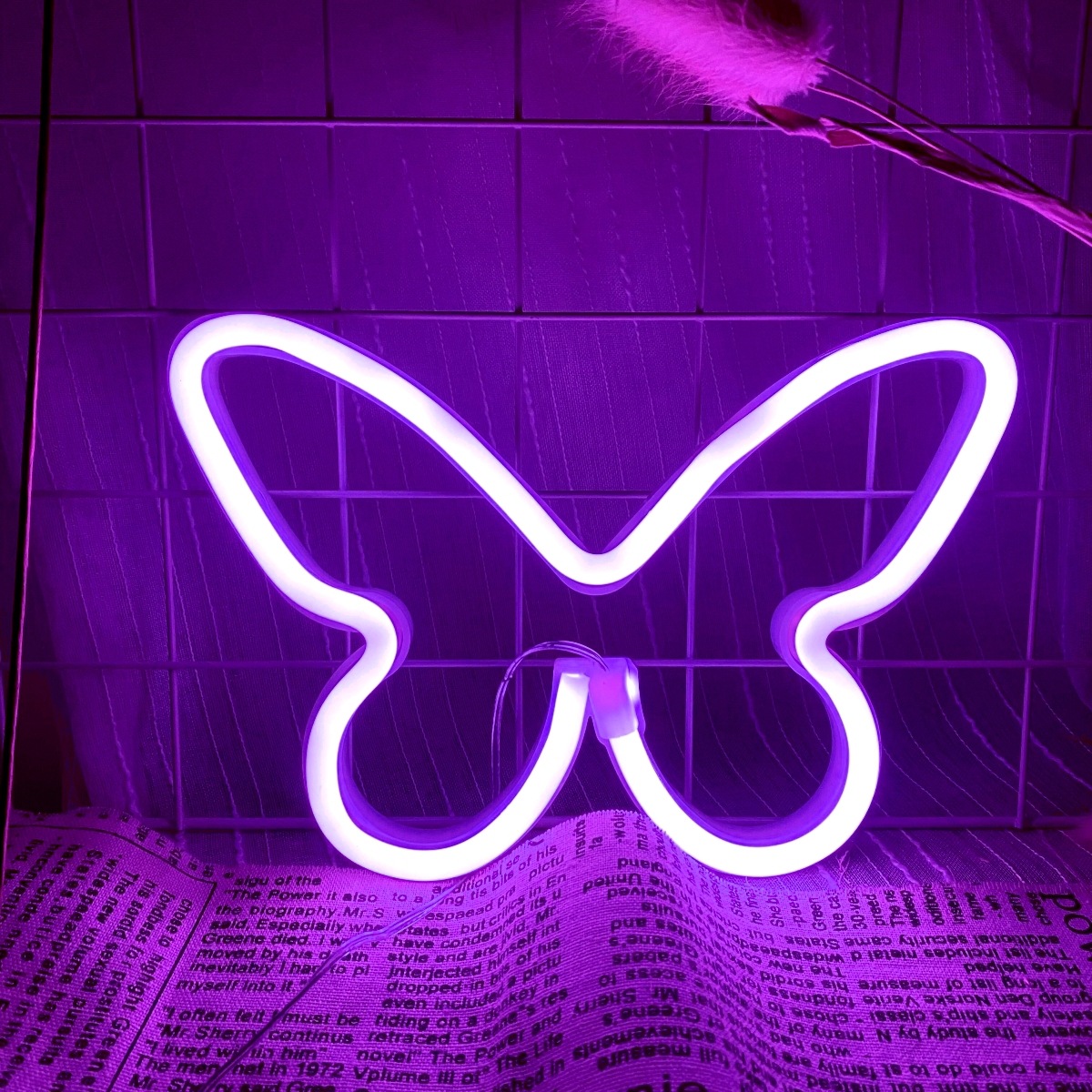 Foyer Lighting Wall Decor - Lampu neon kupu-kupu LED, dekorasi dinding