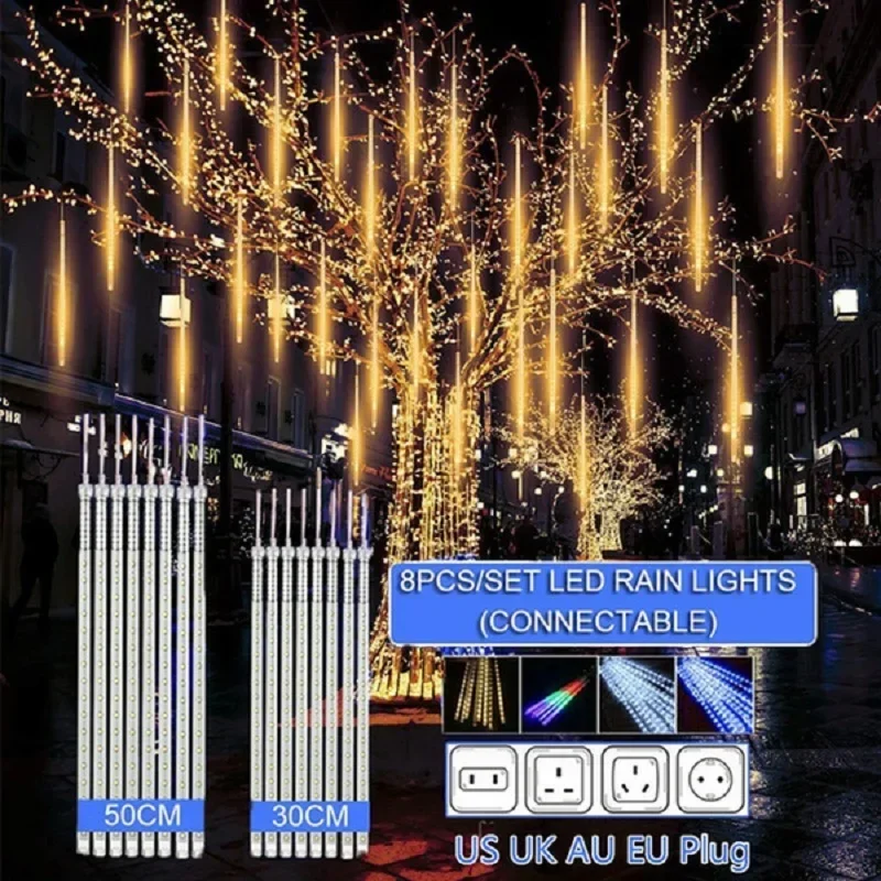 Outdoor Lighting Wedding Decor - Lampu setrip LED 8 tabung hujan
