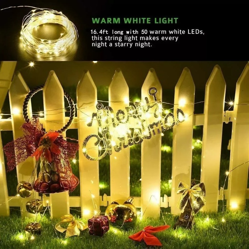 Outdoor Lighting Wedding Decor - 1 buah Lampu String Surya Luar