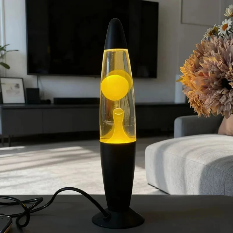 Lava Lamp Desktop - Lampu Lava dengan Alas Logam, Colokan