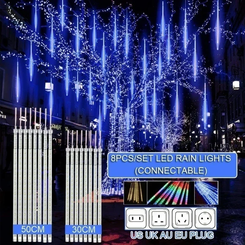 Outdoor Lighting Wedding Decor - Lampu setrip LED 8 tabung hujan