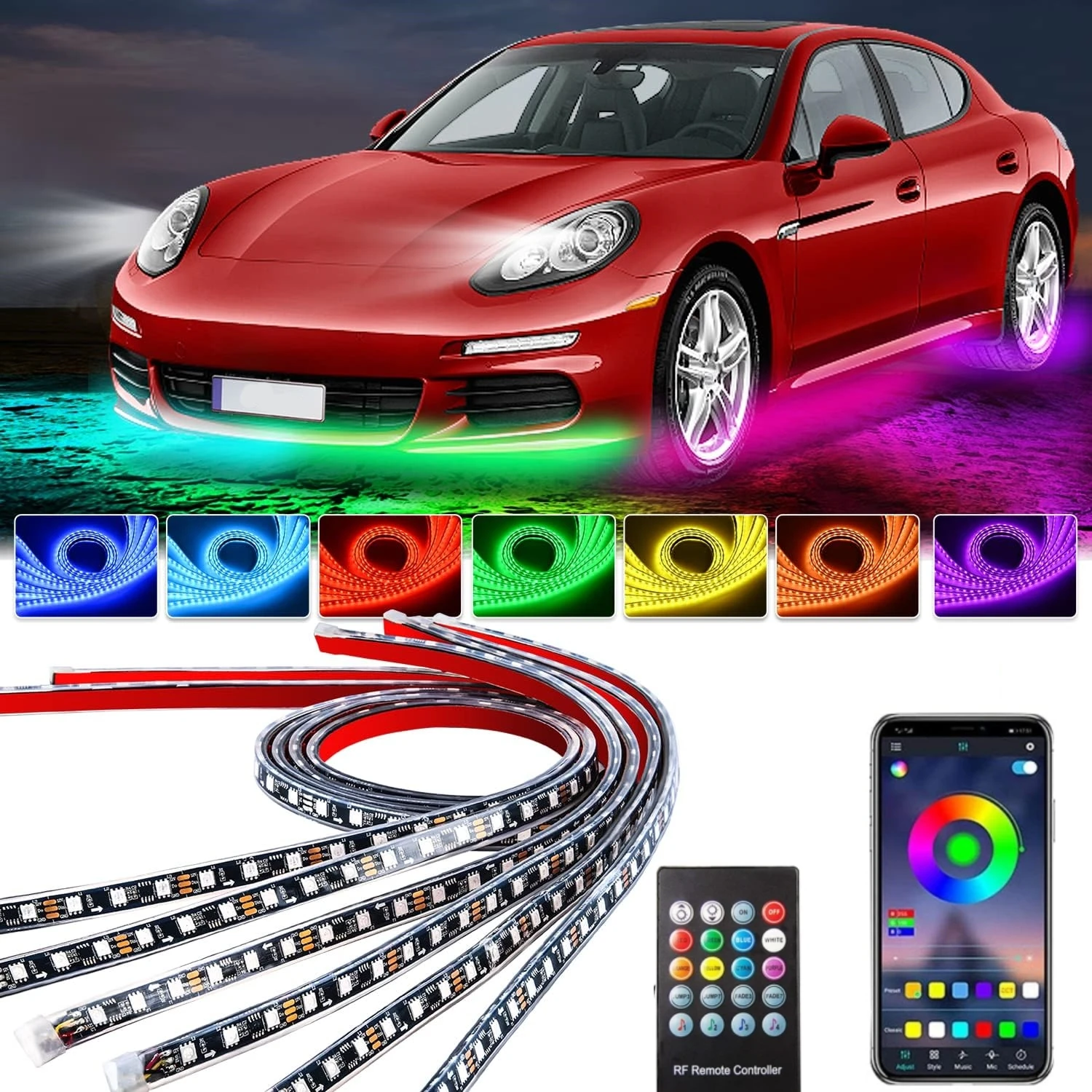 Lighting Bolt Decor - Lampu bawah mobil, cahaya Neon LED