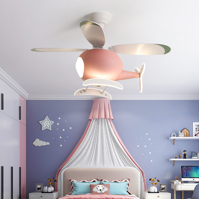 Led Lighting Decor - Lampu Kipas Pesawat Kartun Kreatif Modern
