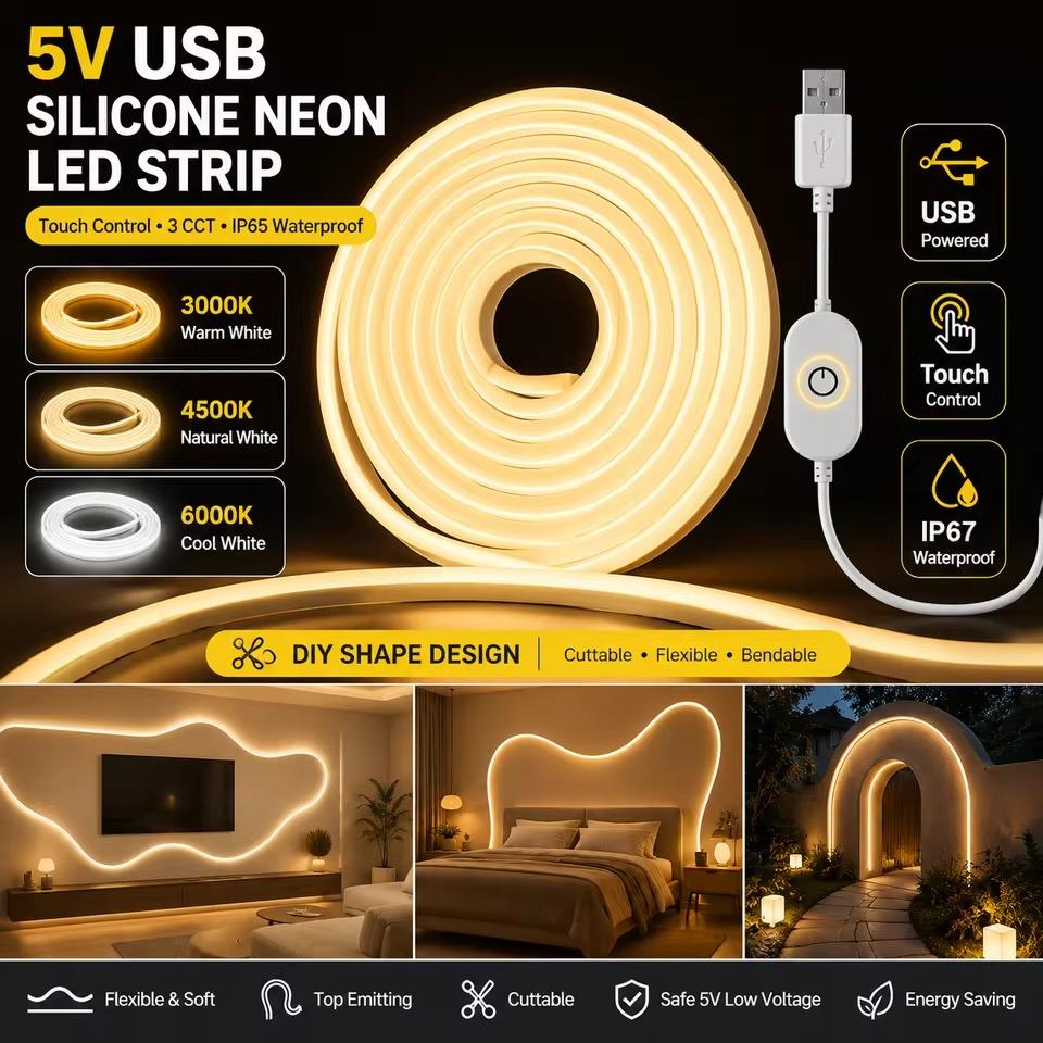 Lampu Strip LED USB Silikon Fl - Lighting Bolt Decor ulasan dan harga