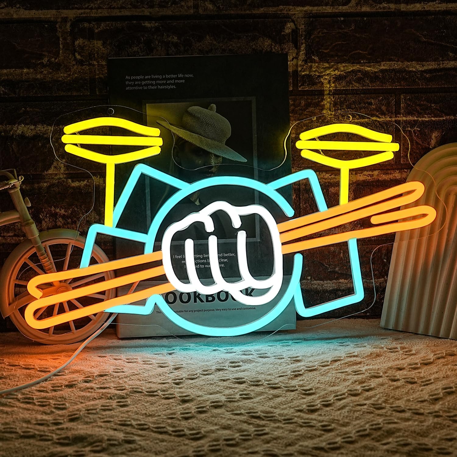 Lampu Neon LED Set Drum Berten - Led Lighting Wall Decor ulasan dan harga