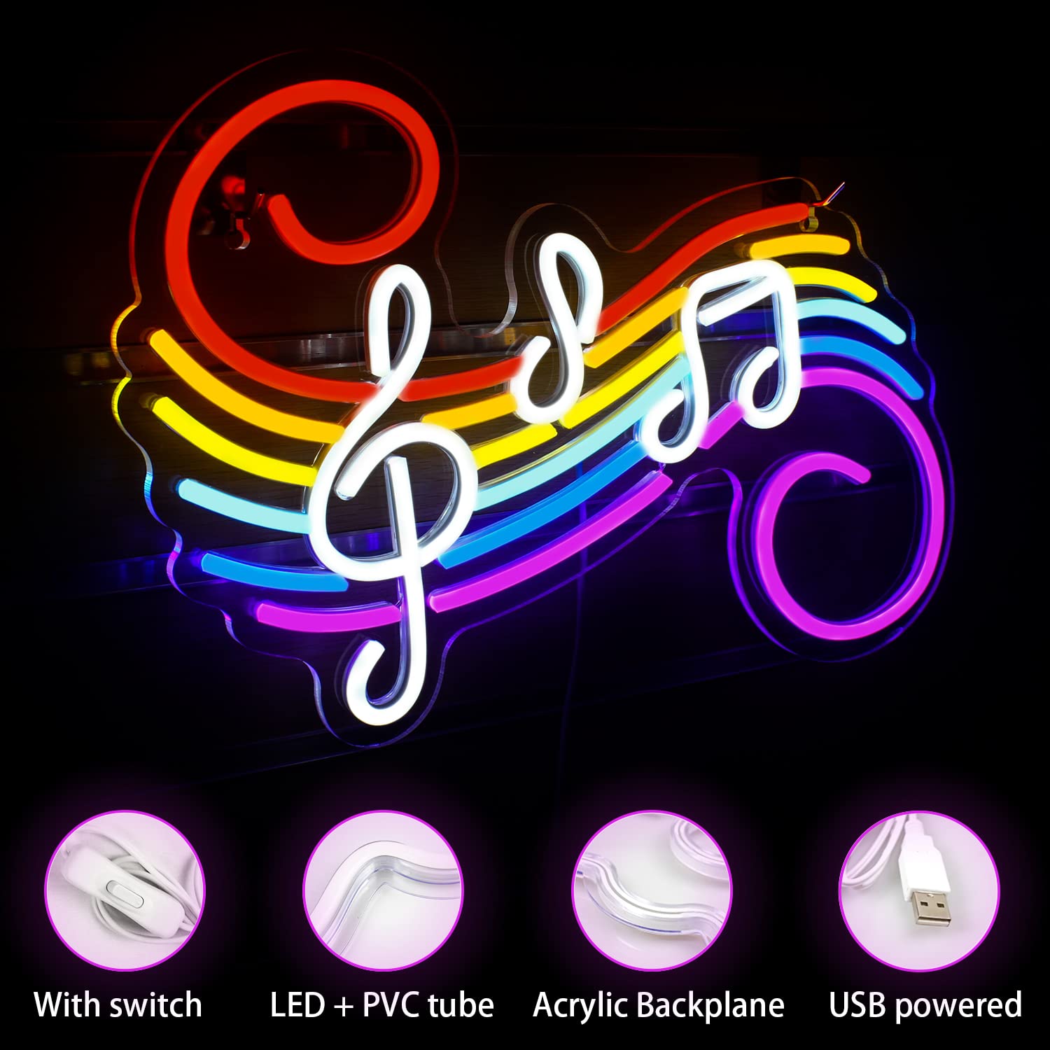 Lampu Neon Tanda Not Musik, Da - Wedding Lighting And Decor ulasan dan harga