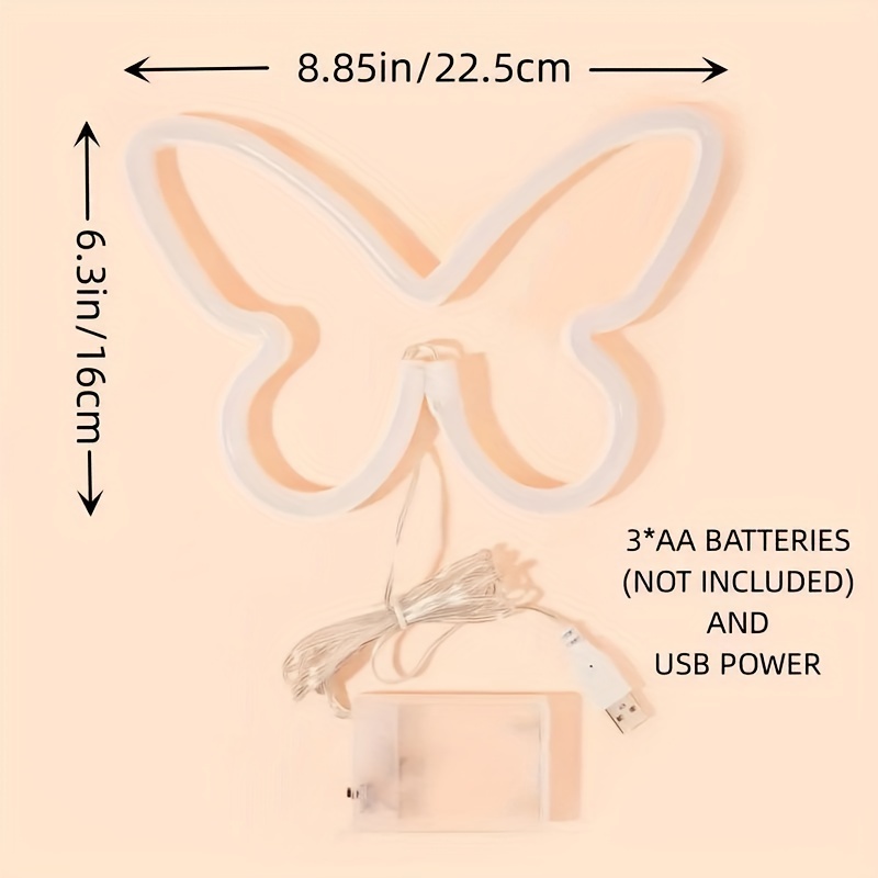 Lampu neon kupu-kupu LED, deko - Foyer Lighting Wall Decor ulasan dan harga