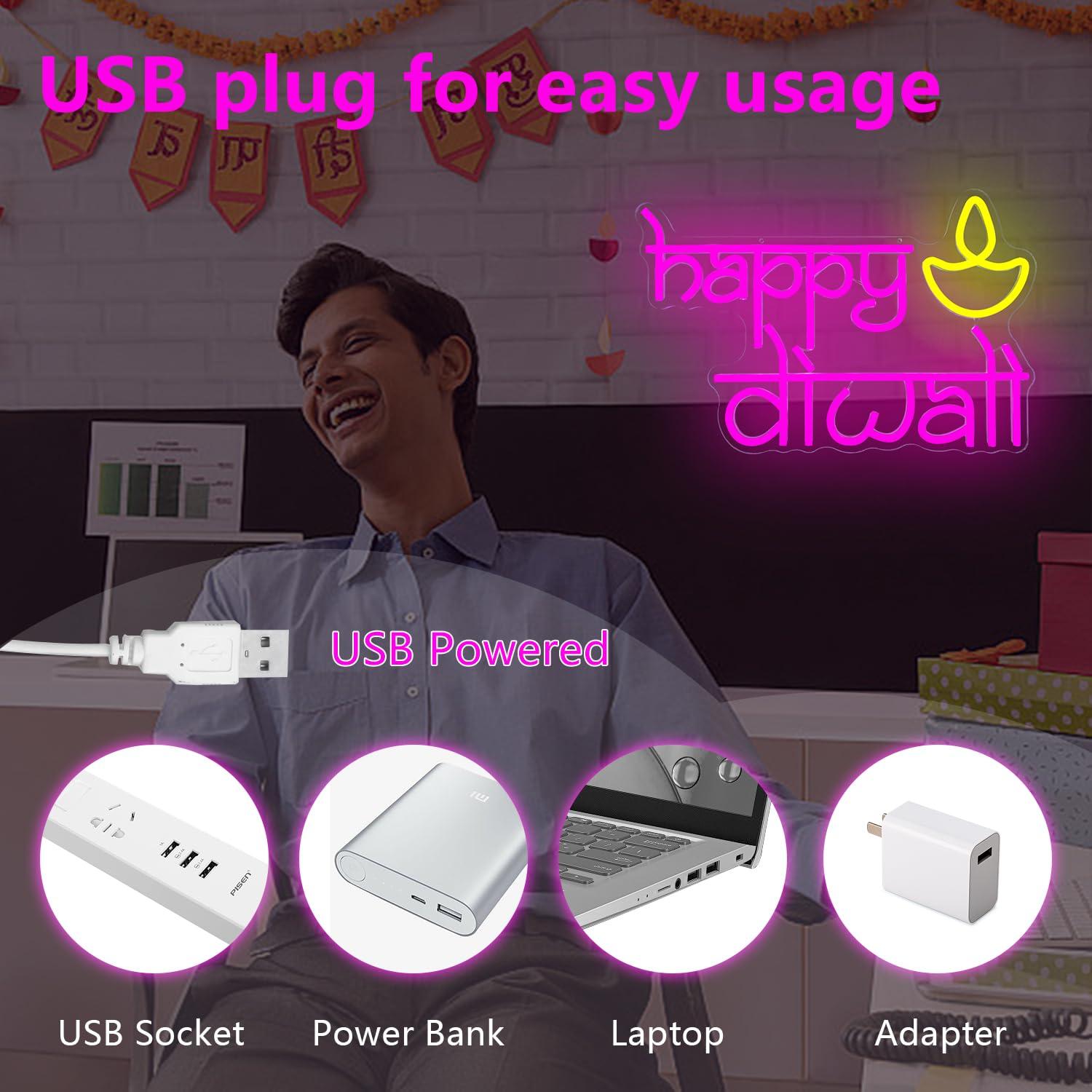 Lampu Neon LED Happy Diwali Be - Led Lighting Wall Decor ulasan dan harga
