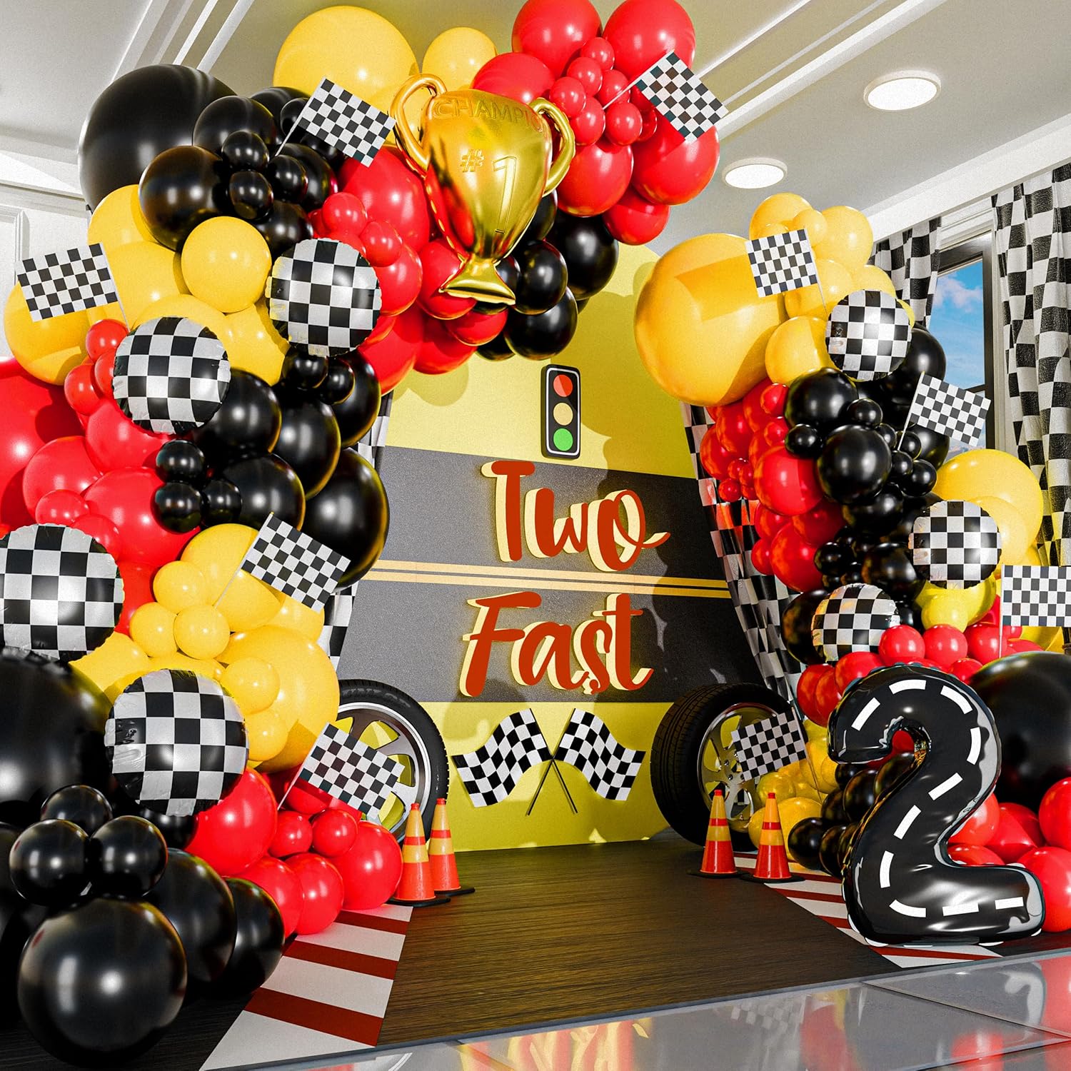 Set Karangan Bunga Balon Tema  - Lighting Mcqueen Decor ulasan dan harga