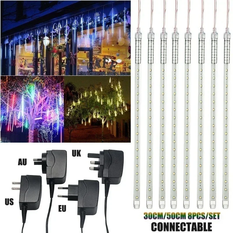 Lampu setrip LED 8 tabung huja - Outdoor Lighting Wedding Decor ulasan dan harga