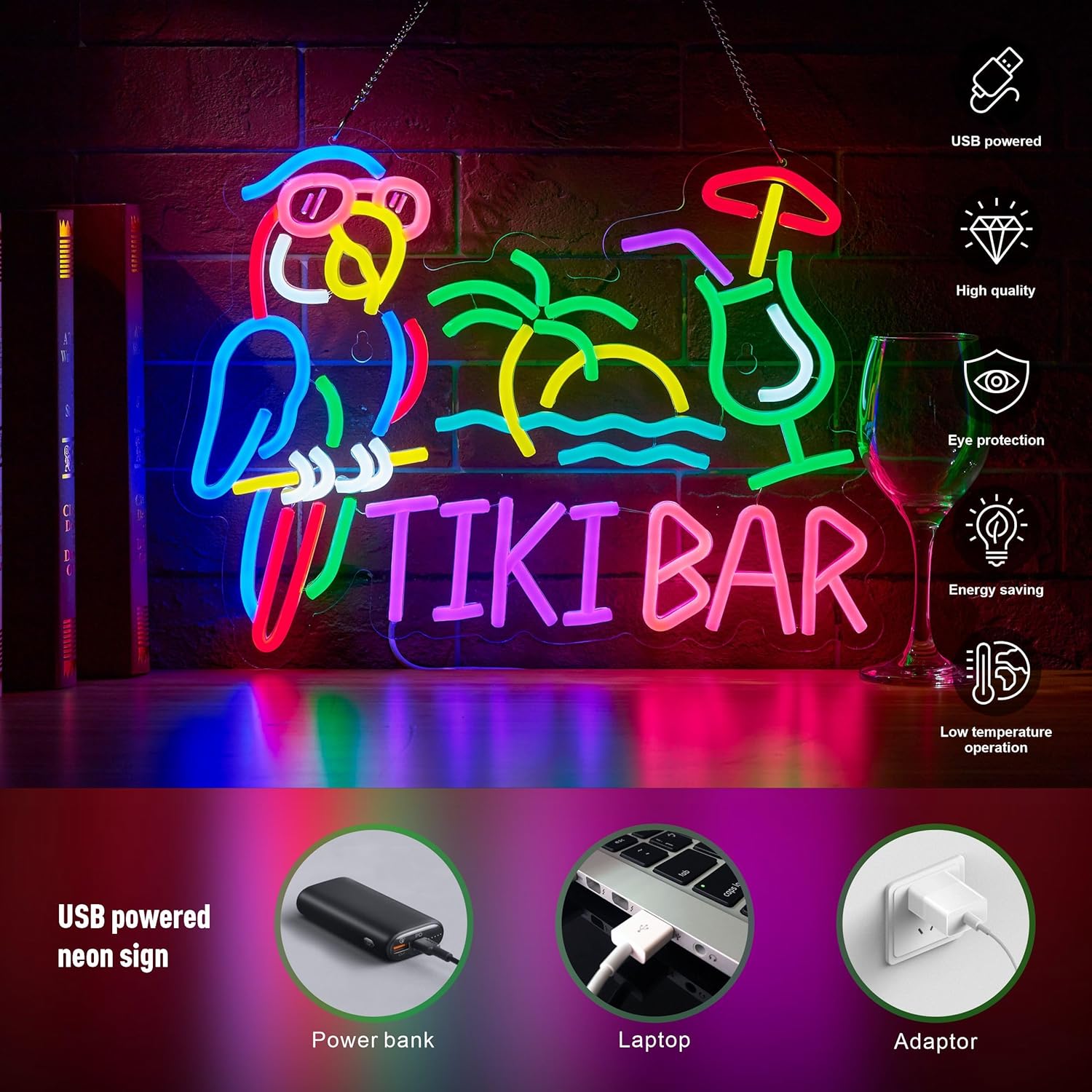 Lampu Neon LED USB Bentuk Buru - Led Lighting Wall Decor ulasan dan harga
