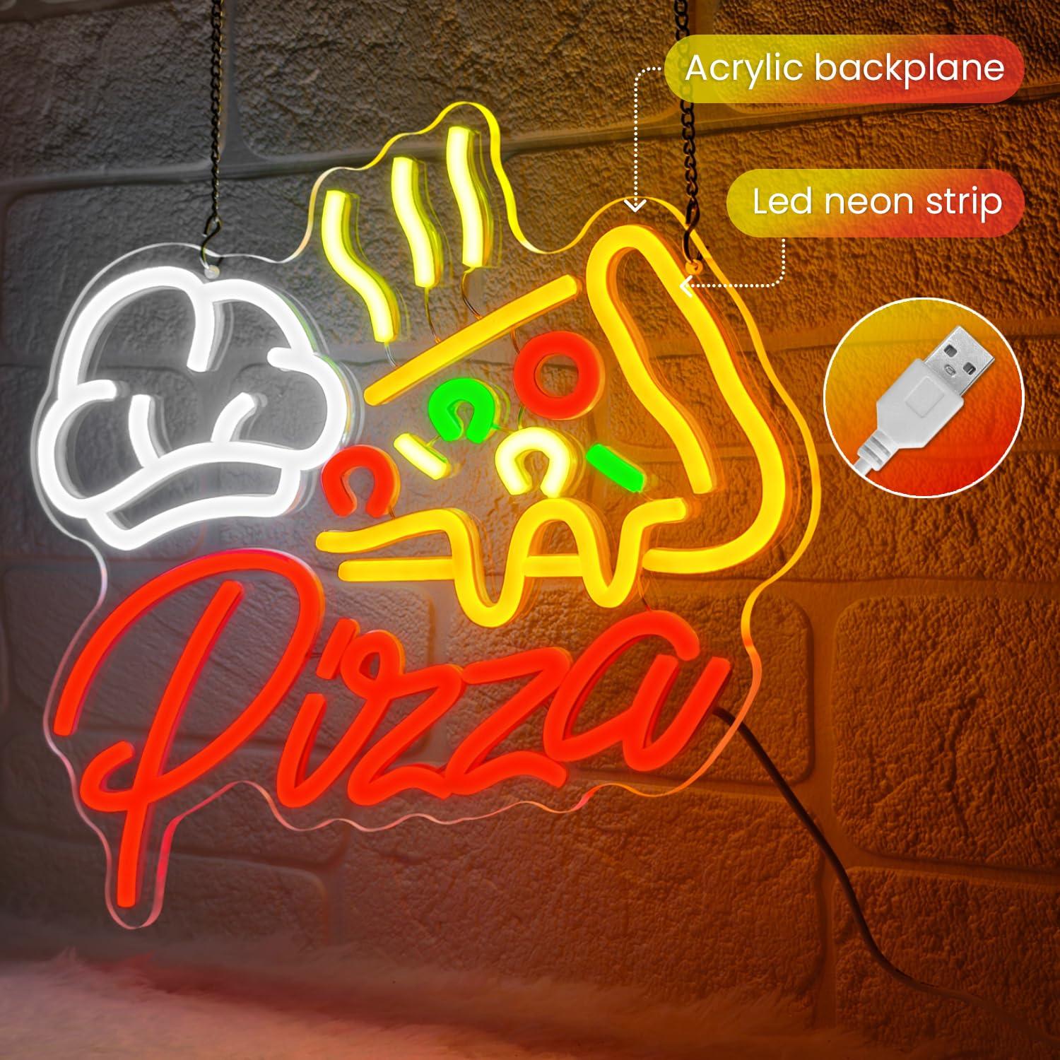 Lampu Neon Pizza Warna-warni L - Led Lighting Wall Decor ulasan dan harga